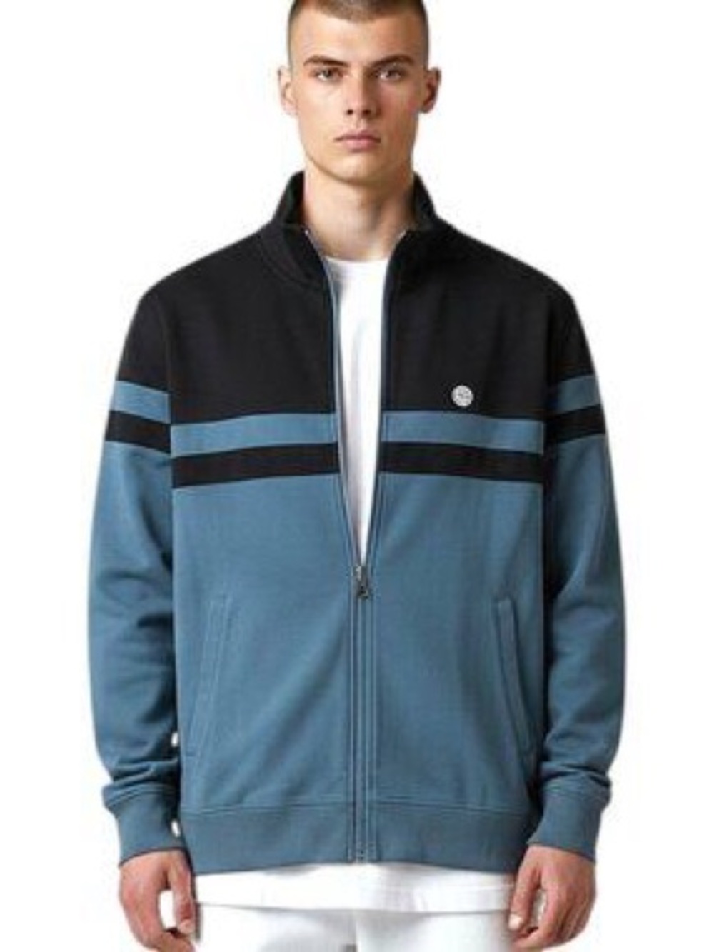 Aigle Blue Colour Block Zip Jacket Size M